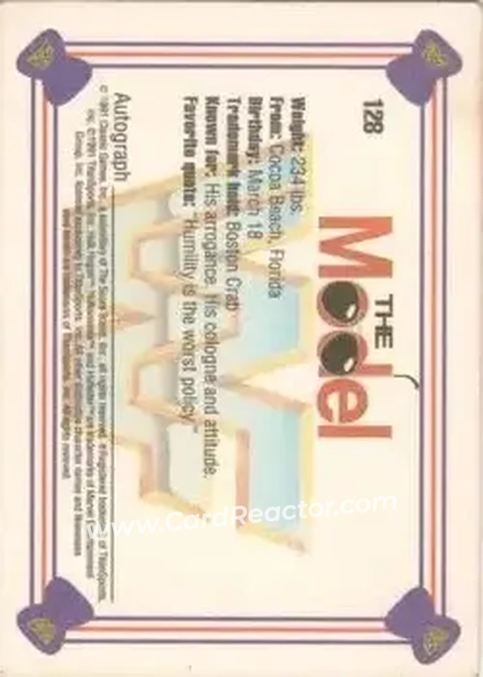 1991 Classic WWF Superstars #128 - Rick Martel