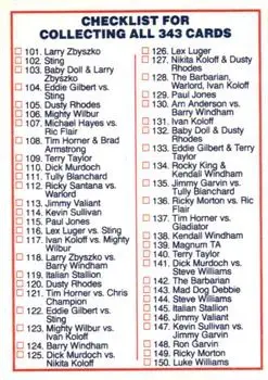 1988 Wonderama NWA #NNO - Card #NNO - Back