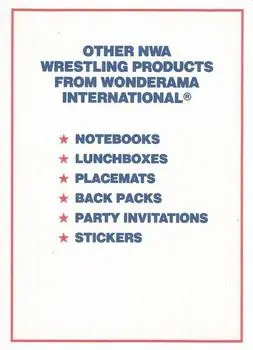 1988 Wonderama NWA #NNO - Card #NNO - Back