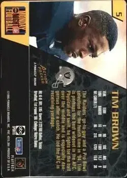 1995 Action Packed Monday Night Football #5 - Tim Brown - Oakland Raiders - Back 1995 Action Packed Monday Night Football #5 - Tim Brown - Oakland Raiders - Back
