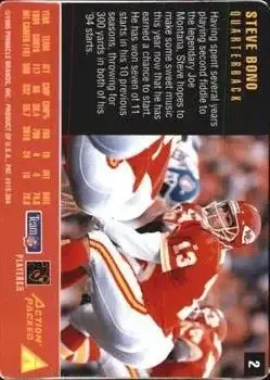 1995 Action Packed Rookies & Stars #2 - Steve Bono - Kansas City Chiefs 1995 Action Packed Rookies & Stars #2 - Steve Bono - Kansas City Chiefs