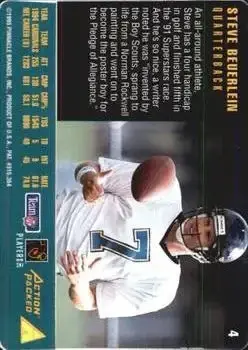 1995 Action Packed Rookies & Stars #4 - Steve Beuerlein - Jacksonville Jaguars - Back