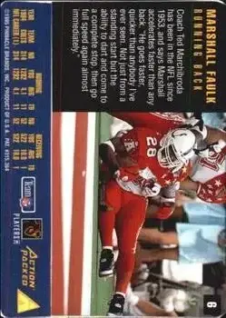 1995 Action Packed Rookies & Stars #6 - Marshall Faulk - Indianapolis Colts - Back