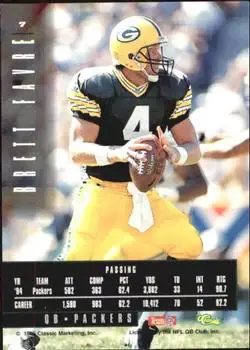 1995 Classic Images Limited #7 - Brett Favre - Green Bay Packers - Back