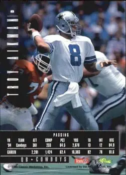 1995 Classic Images Limited #8 - Troy Aikman - Dallas Cowboys - Back