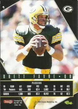 1995 Classic Images Limited Live #7 - Brett Favre - Green Bay Packers