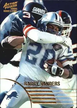 1995 Action Packed Rookies & Stars #12 - Barry Sanders - Detroit Lions - Front 1995 Action Packed Rookies & Stars #12 - Barry Sanders - Detroit Lions - Front