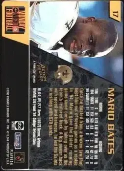 1995 Action Packed Monday Night Football #17 - Mario Bates - New Orleans Saints - Back