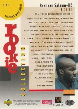 1995 Collector's Choice Update #U11 - Rashaan Salaam - Chicago Bears