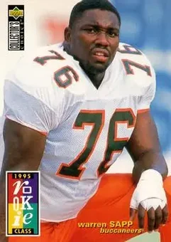 1995 Collector's Choice #12 - Warren Sapp - Tampa Bay Buccaneers