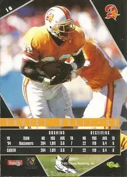 1995 Classic Images Limited Live #16 - Errict Rhett - Tampa Bay Buccaneers - Back