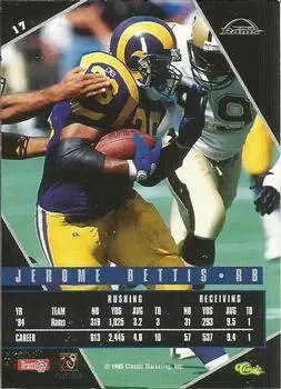 1995 Classic Images Limited Live #17 - Jerome Bettis - St. Louis Rams - Back