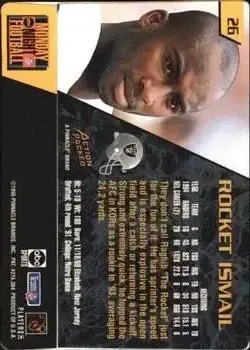 1995 Action Packed Monday Night Football #26 - Rocket Ismail - Oakland Raiders - Back 1995 Action Packed Monday Night Football #26 - Rocket Ismail - Oakland Raiders - Back