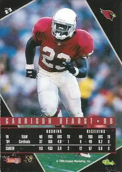 1995 Classic Images Limited Live #23 - Garrison Hearst - Arizona Cardinals - Back