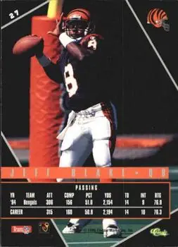 1995 Classic Images Limited Live #27 - Jeff Blake - Cincinnati Bengals - Back