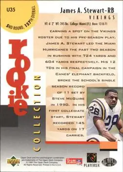 1995 Collector's Choice Update #U35 - James Stewart - Minnesota Vikings