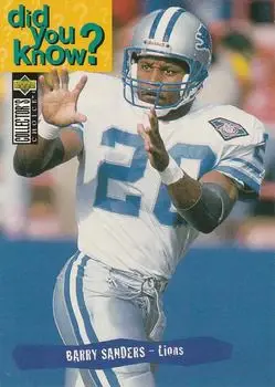 1995 Collector's Choice #31 - Barry Sanders - Detroit Lions - Front