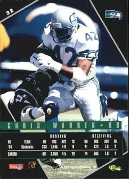1995 Classic Images Limited Live #32 - Chris Warren - Seattle Seahawks 1995 Classic Images Limited Live #32 - Chris Warren - Seattle Seahawks