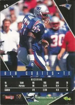 1995 Classic Images Limited Live #33 - Ben Coates - New England Patriots