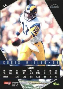 1995 Classic Images Limited Live #36 - Chris Miller - St. Louis Rams - Back