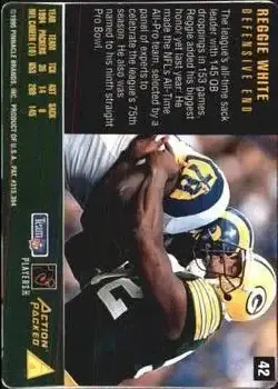 1995 Action Packed Rookies & Stars #42 - Reggie White - Green Bay Packers - Back