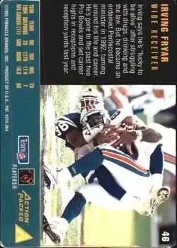 1995 Action Packed Rookies & Stars #46 - Irving Fryar - Miami Dolphins - Back