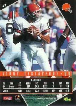 1995 Classic Images Limited Live #47 - Vinny Testaverde - Cleveland Browns - Back