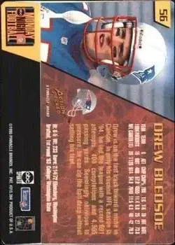 1995 Action Packed Monday Night Football #56 - Drew Bledsoe - New England Patriots - Back
