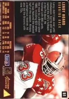 1995 Action Packed Rookies & Stars #51 - Leroy Hoard - Cleveland Browns - Back