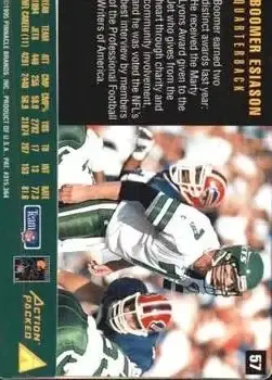 1995 Action Packed Rookies & Stars #57 - Boomer Esiason - New York Jets - Back