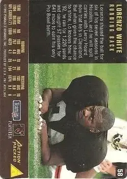 1995 Action Packed Rookies & Stars #58 - Lorenzo White - Cleveland Browns - Back