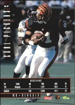 1995 Classic Images Limited #57 - Carl Pickens - Cincinnati Bengals - Back 1995 Classic Images Limited #57 - Carl Pickens - Cincinnati Bengals - Back