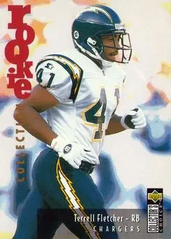 1995 Collector's Choice Update #U54 - Terrell Fletcher - San Diego Chargers
