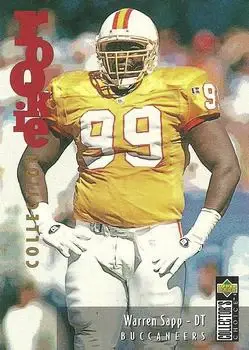 1995 Collector's Choice Update #U58 - Warren Sapp - Tampa Bay Buccaneers