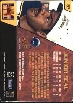 1995 Action Packed Monday Night Football #63 - Junior Seau - San Diego Chargers - Back