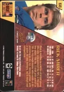 1995 Action Packed Monday Night Football #68 - Rick Mirer - Seattle Seahawks - Back