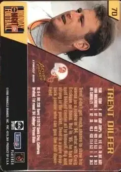 1995 Action Packed Monday Night Football #70 - Trent Dilfer - Tampa Bay Buccaneers - Back