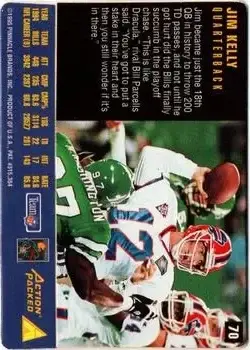 1995 Action Packed Rookies & Stars #70 - Jim Kelly - Buffalo Bills - Back