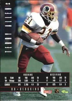 1995 Classic Images Limited #64 - Terry Allen - Washington Redskins