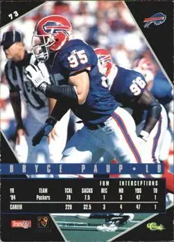 1995 Classic Images Limited Live #73 - Bryce Paup - Buffalo Bills - Back