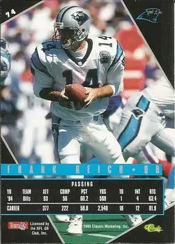 1995 Classic Images Limited Live #74 - Frank Reich - Carolina Panthers 1995 Classic Images Limited Live #74 - Frank Reich - Carolina Panthers