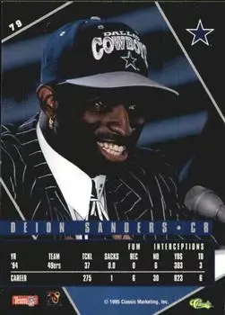 1995 Classic Images Limited Live #79 - Deion Sanders - Dallas Cowboys - Back