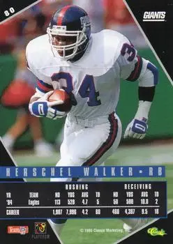 1995 Classic Images Limited Live #80 - Herschel Walker - New York Giants - Back