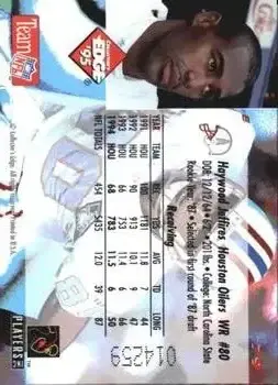 1995 Collector's Edge #79 - Haywood Jeffires - Houston Oilers - Back