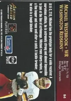 1995 Action Packed Monday Night Football #84 - Michael Westbrook - Washington Redskins - Back 1995 Action Packed Monday Night Football #84 - Michael Westbrook - Washington Redskins - Back