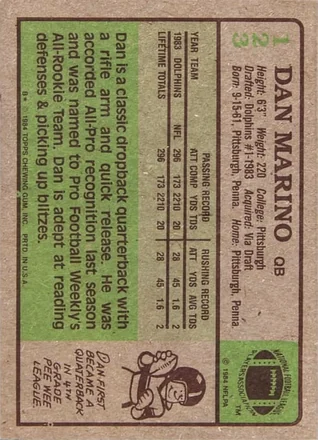 Verso de Dan Marino