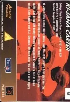 1995 Action Packed Rookies & Stars #89 - Ki-Jana Carter - Cincinnati Bengals - Back