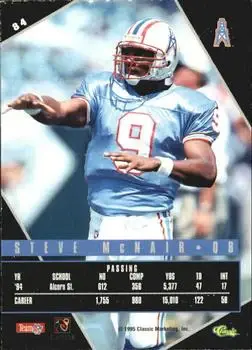 1995 Classic Images Limited Live #84 - Steve McNair - Houston Oilers - Back