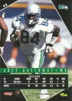 1995 Classic Images Limited Live #89 - Joey Galloway - Seattle Seahawks - Back 1995 Classic Images Limited Live #89 - Joey Galloway - Seattle Seahawks - Back