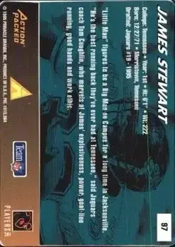 1995 Action Packed Rookies & Stars #97 - James Stewart - Jacksonville Jaguars - Back